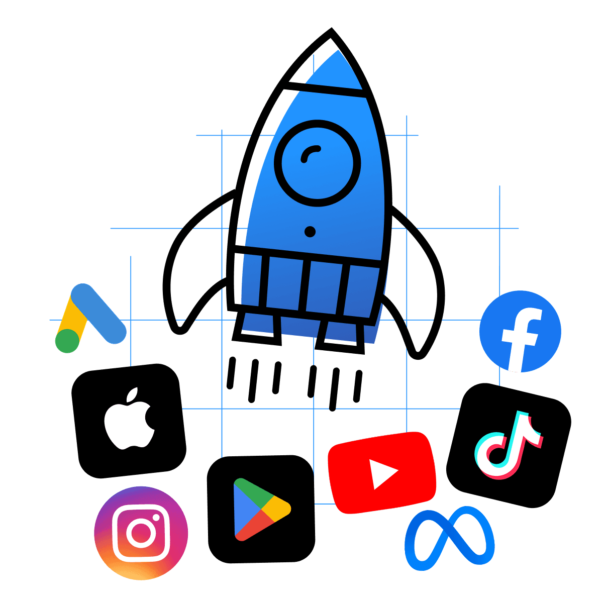 App Media app launch marketing illustration